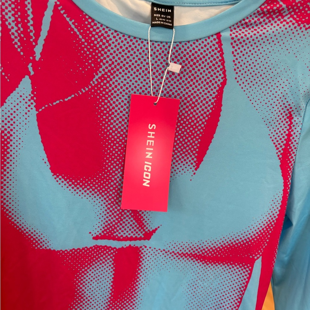 Women's Blue and Pink Top